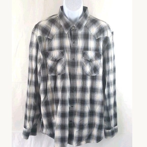American Eagle Outfitters Other - AEO XXL slim fit Pearl Snap long-slvs gray cotton